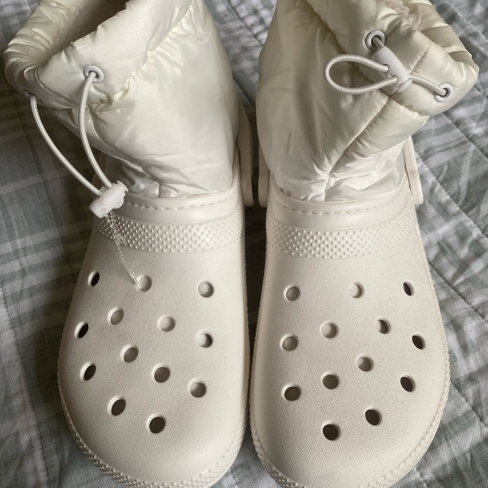 White Winter Clog Boots